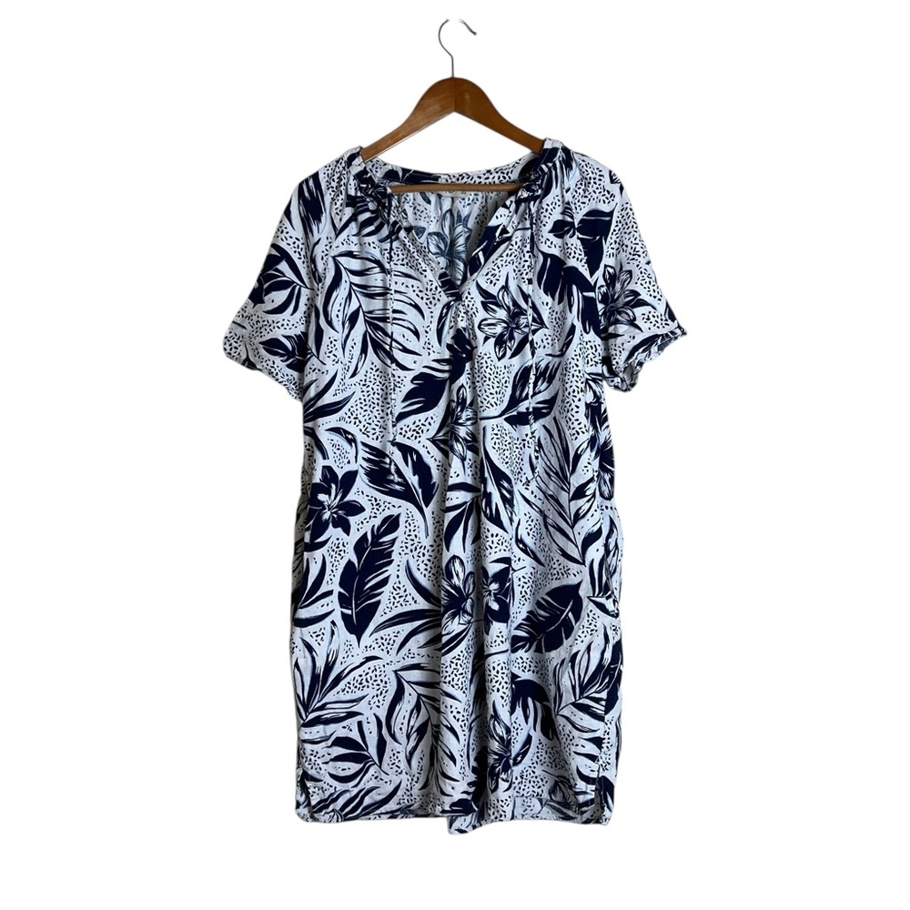 F&F floral linen blend short sleeve dress. Size‎ 12